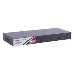 固網(wǎng)HK UI 1016 16端口機(jī)架型KVM多電腦切換器 黑色設(shè)計(jì)與無線路由器產(chǎn)品圖片解析
